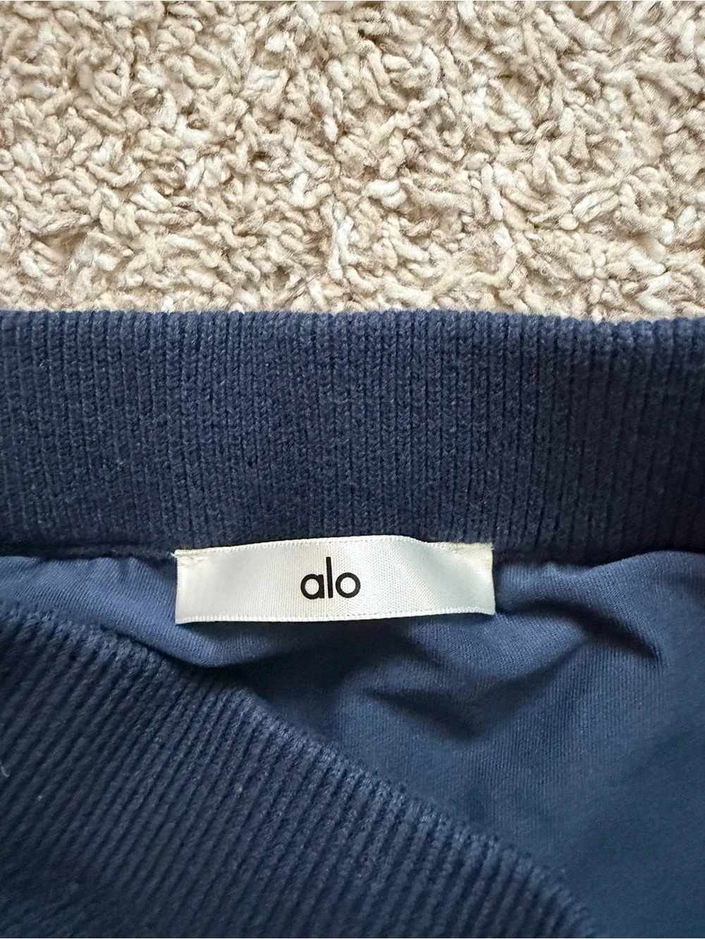 ALO Yoga Tennis Club Sweater Knit Skirt with White Striped Hem